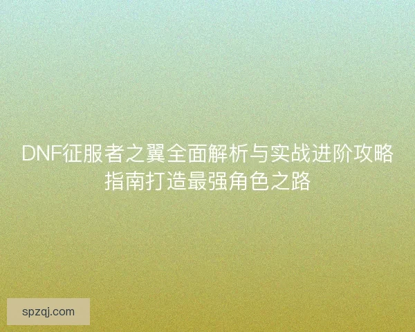 DNF征服者之翼全面解析与实战进阶攻略指南打造最强角色之路