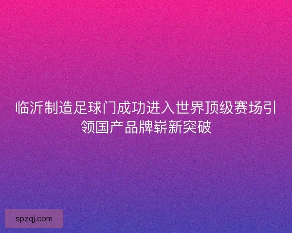 临沂制造足球门成功进入世界顶级赛场引领国产品牌崭新突破