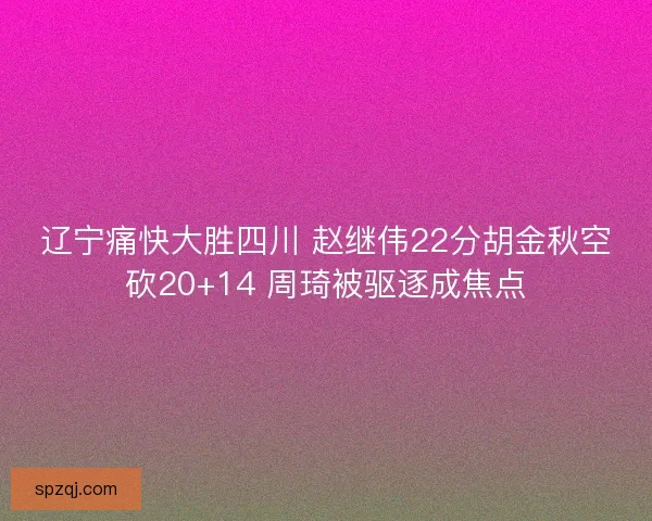辽宁痛快大胜四川 赵继伟22分胡金秋空砍20+14 周琦被驱逐成焦点 辽宁痛快大胜四川 赵继伟22分胡金秋空砍20+14 周琦被驱逐成焦点