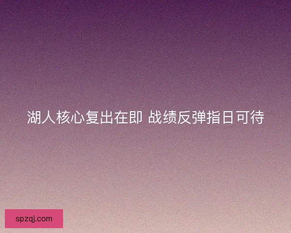 湖人核心复出在即 战绩反弹指日可待 湖人核心复出在即 战绩反弹指日可待